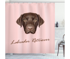 Modern Retriever Portrait Shower Curtain