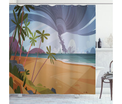 Hurricane in Ocean Beach Shower Curtain