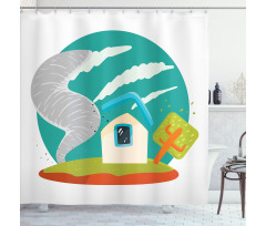 Cartoon Style Whirlwinds Shower Curtain