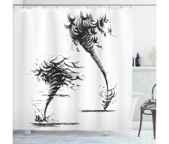Hurricane in Sketch Style Shower Curtain