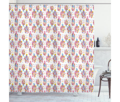 Colorful Pastel Plumage Shower Curtain