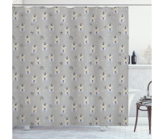 Bear Faces with Glasses Shower Curtain