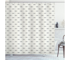 Minimalist Fish Bones Skeleton Shower Curtain