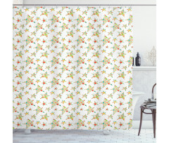 Colorful Dotted Star Shapes Shower Curtain