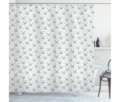 Bunnies and Raining Clouds Shower Curtain