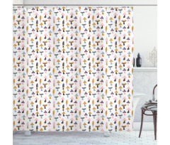 Colorful Porcini Cartoon Shower Curtain