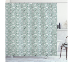 Funny Flock of Sheep Doodle Shower Curtain