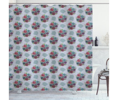 Abstract Bouquet of Flowers Shower Curtain