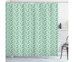 Various Type Green Foliage Shower Curtain