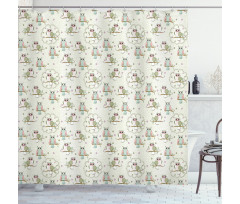 Birds Sitting on the Branches Shower Curtain