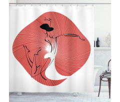 Dancer Drawn by Lines Shower Curtain