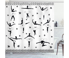 Stars and Hand-drawn Swirls Shower Curtain