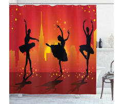 Dancers with Stars Cityscape Shower Curtain