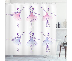 Dancer Women Watercolors Shower Curtain