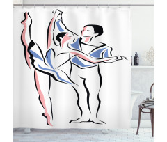Dancer Partners Performing Shower Curtain