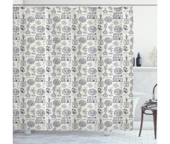 Sketch Art Laboratory Objects Shower Curtain