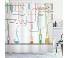 Beakers with Solution and Tubes Shower Curtain