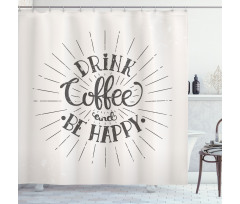 Coffee Words Grunge Effect Shower Curtain