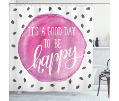 Watercolor Spot with Words Shower Curtain