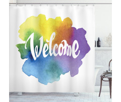 Watercolor Vintage Style Shower Curtain