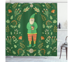 Botanical Herbs and Branches Shower Curtain