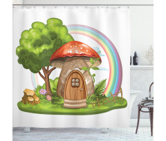 Magic World Mushroom House Shower Curtain