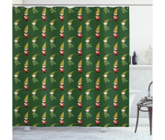 Elves with Dove Birds Clove Shower Curtain