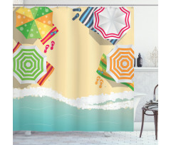 Sandy Beach Umbrellas Shower Curtain