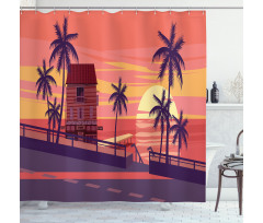 Sunset by the Road Shower Curtain