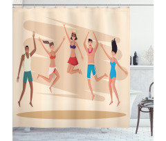 People Dance at Beach Shower Curtain