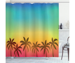 Palm Tree Tops on Island Shower Curtain