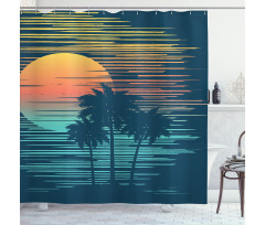 Evening Sun Sea Sky Shower Curtain