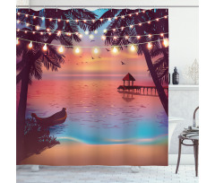 Mystic Evening Beach Shower Curtain