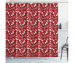 Pattern of Chili Peppers Shower Curtain