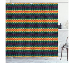 Colorful Zigzag Classic Shower Curtain