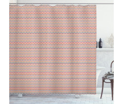 Line Arrangement Chevron Shower Curtain