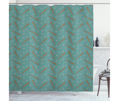 Bats and Balls Pattern Shower Curtain