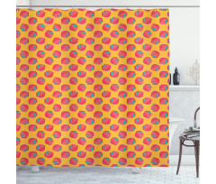 Shape and Dashed Lines Shower Curtain