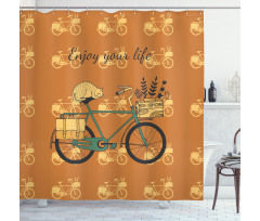 Bicycle with Flower Crates Shower Curtain