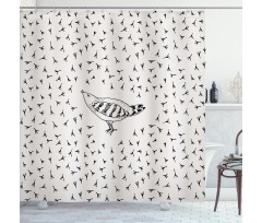 Sketch Forest Animal Pattern Shower Curtain