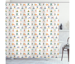 Cartoon Style People Character Shower Curtain