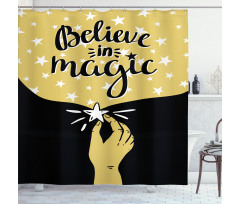 Believe in Magic Lettering Shower Curtain