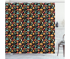 Healthy Pattern Vegan Shower Curtain