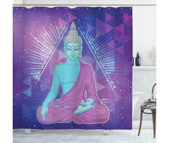 Meditating in Space Shower Curtain