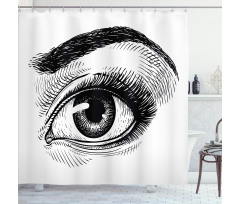 Female Eye Makeup Shower Curtain