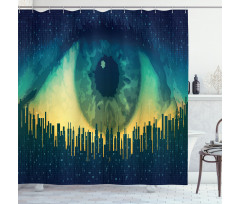 Surveillance Theme Motif Shower Curtain