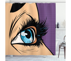 Pop Art Retro Style Cartoon Shower Curtain