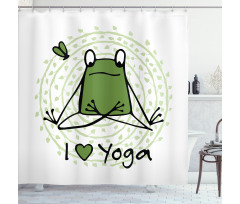 I Love Yoga Words Shower Curtain