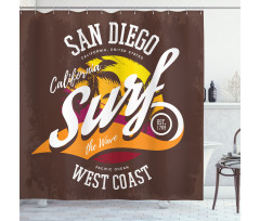 Surf Beach Grunge Design Shower Curtain