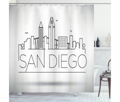 Typographic City Skyline Shower Curtain